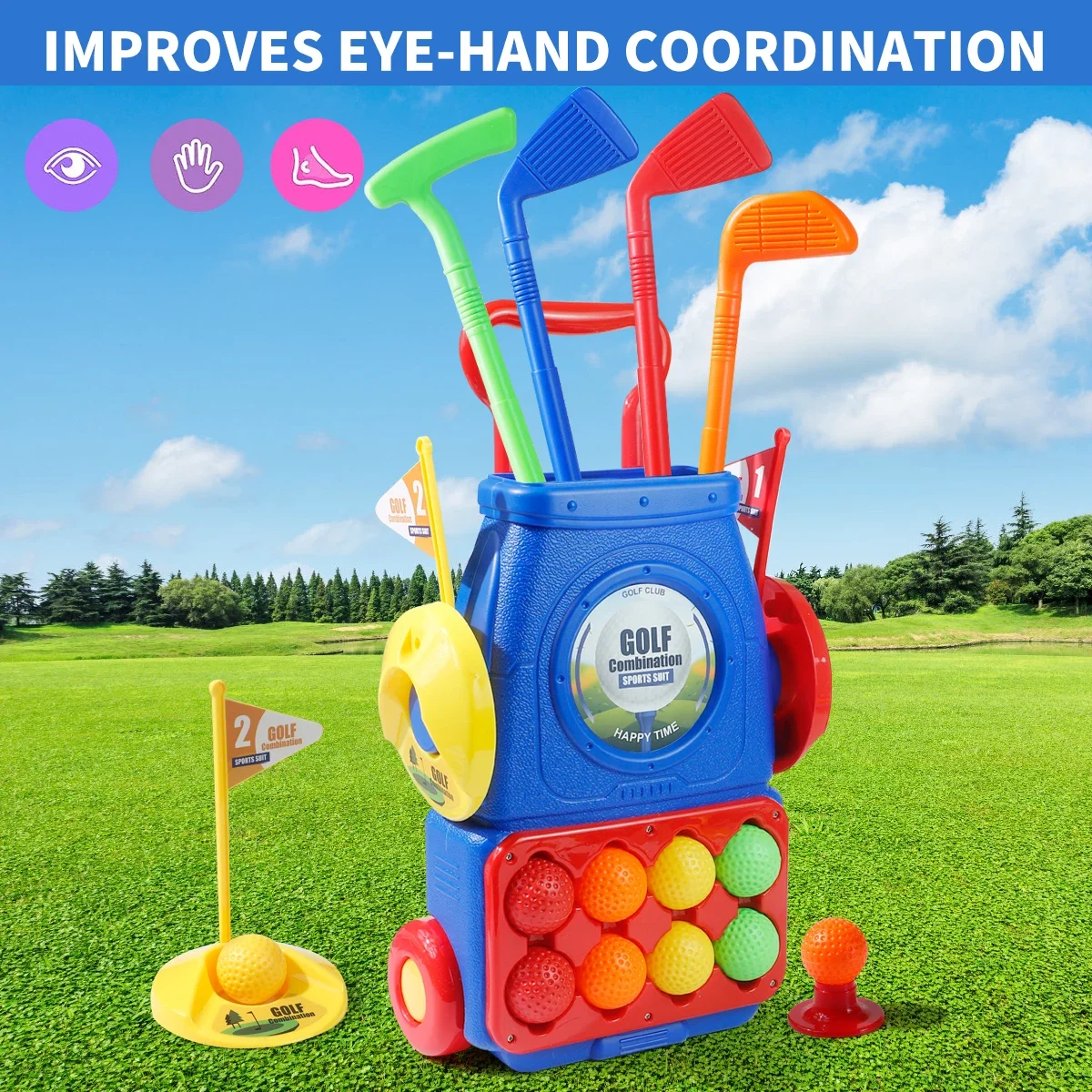 Upgraded Kids Golf Cart Toy wi - Golf Equipment For Kids reseña y precio
