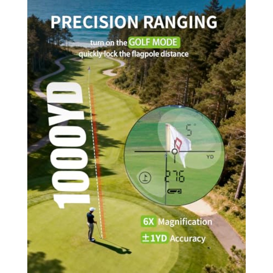 1000 Yard Laser Rangefinder 6X - Rangefinder Laser Golf reseña y precio