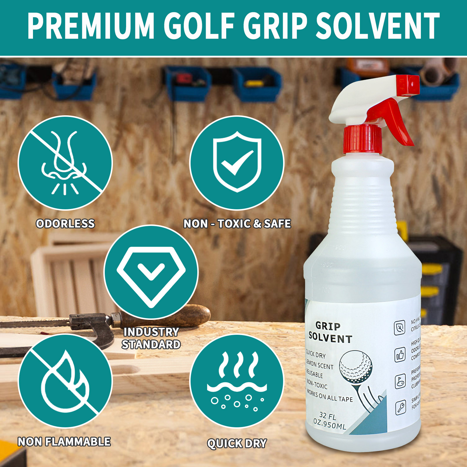 Golf Grip Solvent 32 OZ for Re - Grip Regrip Tape reseña y precio